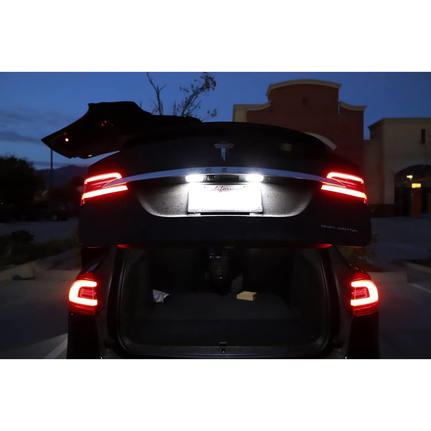 OEM-Fit 18-SMD 3x Brighter Xenon White LED License Plate Light Kit For Tesla: 2016-up Model X and 2017-up Model S