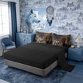 thumbnail image 4 of Erosebridal Camo US Flag Wolf Print Bedding Comforter Set, Patriotic Wildlife King Bedding Sets for Men and Women, Black Reversible 7 Pieces, 4 of 6