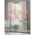 thumbnail image 4 of Abstract Pink Desert Sheer Curtains 96 Inches Long 2 Panels Cactus Mountain Light Filtering Semi Sheer Window Curtains Drapes for Bedroom Living Room 52"x96", 4 of 7