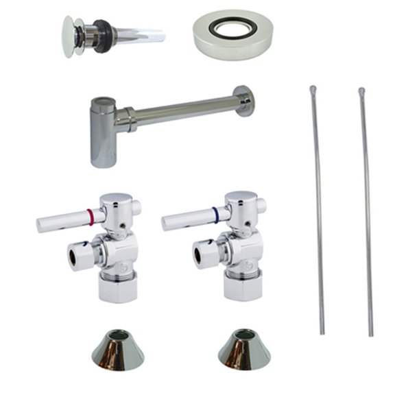 Kingston Brass CC53301DLVOKB30 Modern Plumbing Sink Trim Kit with Bottle Trap and Overflow Drain, Polished Chrome