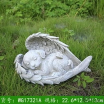 Personalized Dog Memorial Stone - Hand-Painted Resin Angel Statue For Outdoor Garden Pet Loss Remembrance, Sympathy Gift