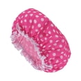 thumbnail image 1 of Gorro de baño cómodo para mujeres 1 Pc para negocios de baño y viajes, color rosa, tela Oxford PEVA, 1 of 3