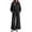 Black, variant on XUNKUSGA 2 Piece Sets for Women Vintage Solid Color Hooded Sweatshirt High Waist Wide Leg Pants Women's Tracksuit Set Casual Matching Sets Fall Outfits Blue S