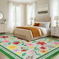 thumbnail image 3 of BLEUM CADE 8x10 Area Rug, Floral Rugs for Living Room, Lightweight Non Slip Washable Rug, Indoor Low Pile & Non-Shedding Vintage Rugs Carpet for Bedroom, Living Room, Dining Room, Green, 3 of 7