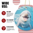 thumbnail image 3 of Happy Dolphin With Open Mouth In Blue Water - Christmas Ornament Xmas Keepsake Ceramic Ornaments Holiday Decorations for Tree Christmas Gift Ideas 2.95in, 3 of 6