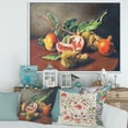 thumbnail image 2 of Ancient Still Life of Orange Fruits 32 in x 24 in Framed Painting Canvas Art Print, by Designart, 2 of 5