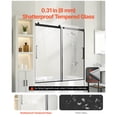 thumbnail image 3 of KFFKFF Unframed Sliding Bath Enclosure, Dimensions 56-60 in.W x 60 in.H, Unframed Glass Shower Door, Dual Sliding Tub Door with 5/16 in Transparent Tempered Glass and Stainless Steel Grip, Black, 3 of 9