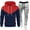 Red, variant on Men's Fall Winter Hooded Sports Set, Two-Piece Tracksuit for Cold Weather Protection, Warm and Durable for Outdoor Sports and Casual Wear,Dark Gray M