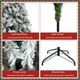 thumbnail image 6 of 1Pc 7.5Ft Hinged Artificial Fir Chritmas Tree, Snow Flocked Artificial Holiday Christmas Tree W/1,346 Branch Tips/Vinyl/Indoor Use Only/For Shop Mall Livingroom Store，Green, 6 of 8