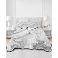 thumbnail image 3 of White Gray Marble Twin Size Down Alternative Comforter, Lightweight Comforter Quilt Bedding Set with Pillow Shams Modern Minimalist Abstract Texture All Seasons Bed Comforter Duvet Insert 68"x86", 3 of 7