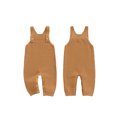 thumbnail image 2 of Miaouyo 0-24 Months Infant Baby Boys Girls Knitted Overalls Stylish Solid Color Ribbed Trim Square Neck Sleeveless Romper, 2 of 9