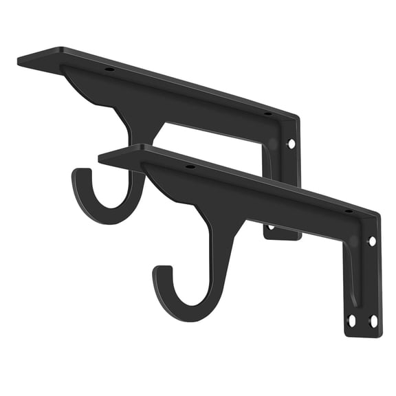 Rod Brackets Shelf Bracket Shelves L Brackets Heavy Duty Decorative Metal Supports Easy Installation Classic Mantel with Hardware Included - Set of 2 Pcs