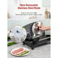 thumbnail image 6 of FOHERE Meat Slicer, 200W Deli & Food Slicer with Two Removable 7.5’’ Stainless Steel Blade with Adjustable Thickness Knob (0-15mm) for Meat, Cheese, Bread, 6 of 9