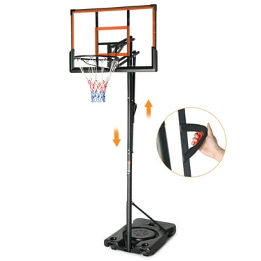 Ktaxon 4.4-10FT Portable Basketball Hoop, 44inch PC Backboard, Basketball Goal System Outdoor Indoor