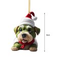 thumbnail image 6 of Riguas 1/9Pcs Christmas Green Hair Dog Decoration Reusable Holiday Decor Xmas Tree Puppy Animal Hanging Ornament Pendant Party Supplies Gift, 6 of 7