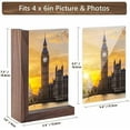 thumbnail image 3 of 4x6 Picture Frames 2 Pack - Rustic Vintage Wooden Picture Frames 4x6 L-shape Wood Double Side Acrylic Photo Frame Vertical & Horizontal Display for Table Top or Desktop$$Home Decor, Kitchen, & Other, 3 of 7