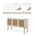thumbnail image 5 of 54" Storage Sideboard Cabinet,Tina's Home 3 Rattan Doors Metal Legs for Adult Dining Room White, 5 of 7