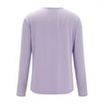 thumbnail image 4 of ZSQDM Womens Pajamas Set Women's Solid Color Round Neck T Check Printed Women's Casual Set Homewear Pajamas Top + Pants Set Purple XXXXL, 4 of 8