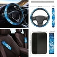 thumbnail image 4 of Yuyamidu Blue Butterfly Car Seat Covers Full Set of 16 Steering Wheel Cover Seat Belt Pads Gear Shift Knob Cover Cup Holders Rearview Mirror Cover Key Ring Car Windshield Sun Shade for Women Gifts, 4 of 7