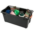 thumbnail image 3 of IRIS 22 Gallon Black Plastic Latching Storage Bin with Lid Tote, Plastic Storage Container with Lid, 2-Pack, 3 of 10