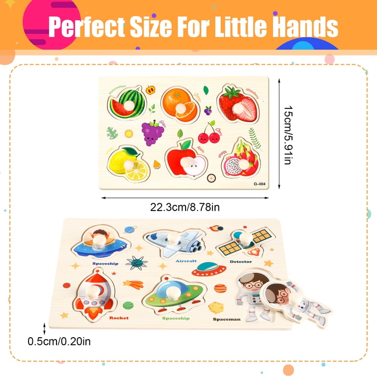 Armscye 6-Pack Wooden Peg Puzzles, Small Set photo 5