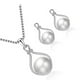 thumbnail image 1 of Conjunto de collar y aretes Bling Bling de perlas para mujer diseño aerodinámico, 1 of 10