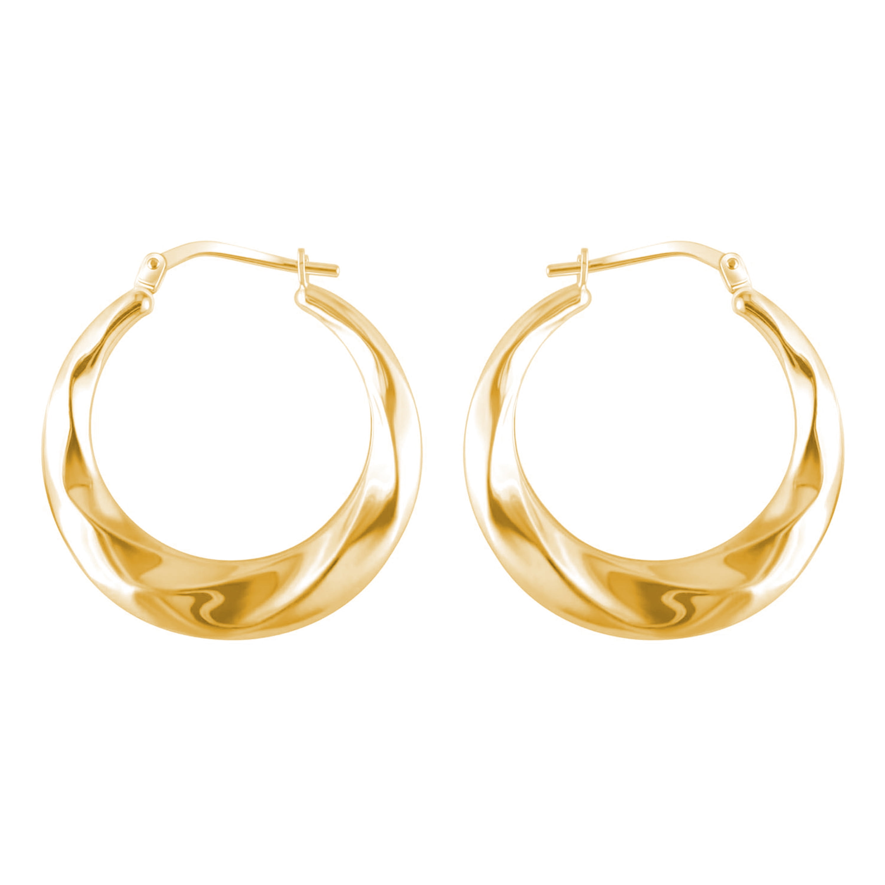 BRILLIANCE FINE JEWELRY Womens 14K Gold Plated Over Sterling Silver-Swirl Hoop Adults Earrings