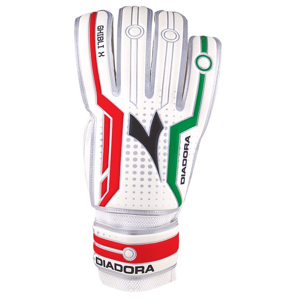 Diadora Unisex Ghibli X Goalkeeper Gloves White Red Green 4