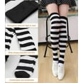 thumbnail image 4 of Women's Extra Long Opaque Striped Over Knee High Stockings Socks…, 4 of 7