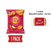 Lays Potato Chips Chile Limon, 7.75 Oz - Pack Of 1 & Lotus Biscoff Cookie - 0.2 Oz - 1 ct