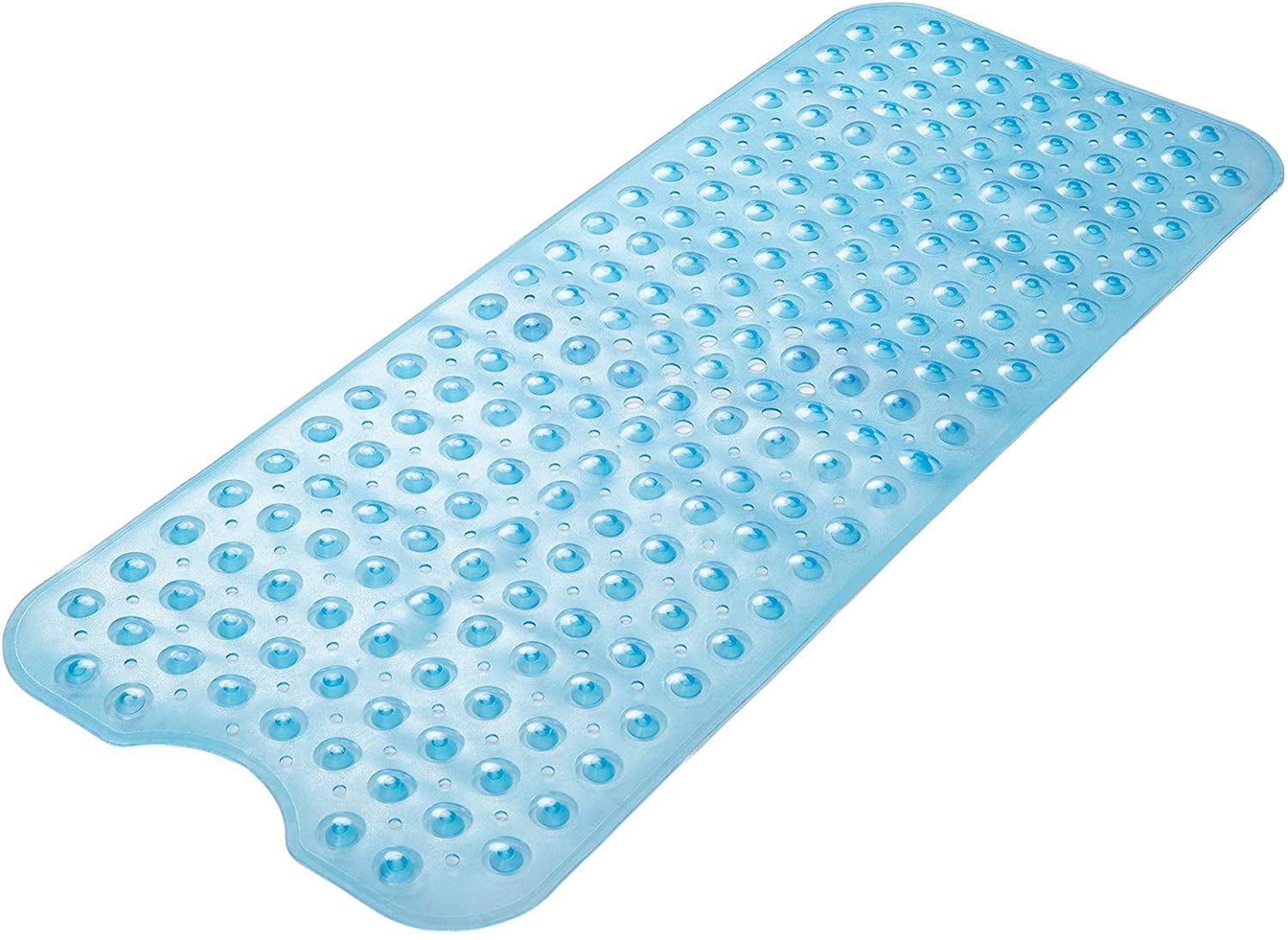Bathtub and Shower Mat Non-Slip Extra Long Machine Washable Clear Blue 