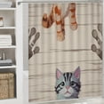 thumbnail image 6 of ONETECH Cute Cat Shower Curtain Set - Multiple Sizes, 100% Polyester Fiber, Mother's Day Bathroom Decor with Hooks 69x72, 6 of 7