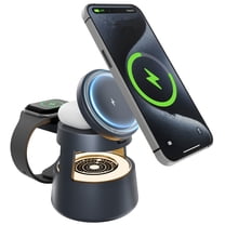 Wireless Charger for iPhone 17, 4 in 1 Charging Station Fast Charger Stand 15W with Mushroom Light for iPhone 17 16 15 14 13 12 Pro Max,Apple Watch Ultra and AirPods Series