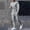 Gray, variant on Suits for Men Men's Solid Color Suit Round Neck Long Sleeve T-Shirt Trousers Tight Two Piece Set Solid Color Slim Suit Sportswear Suit