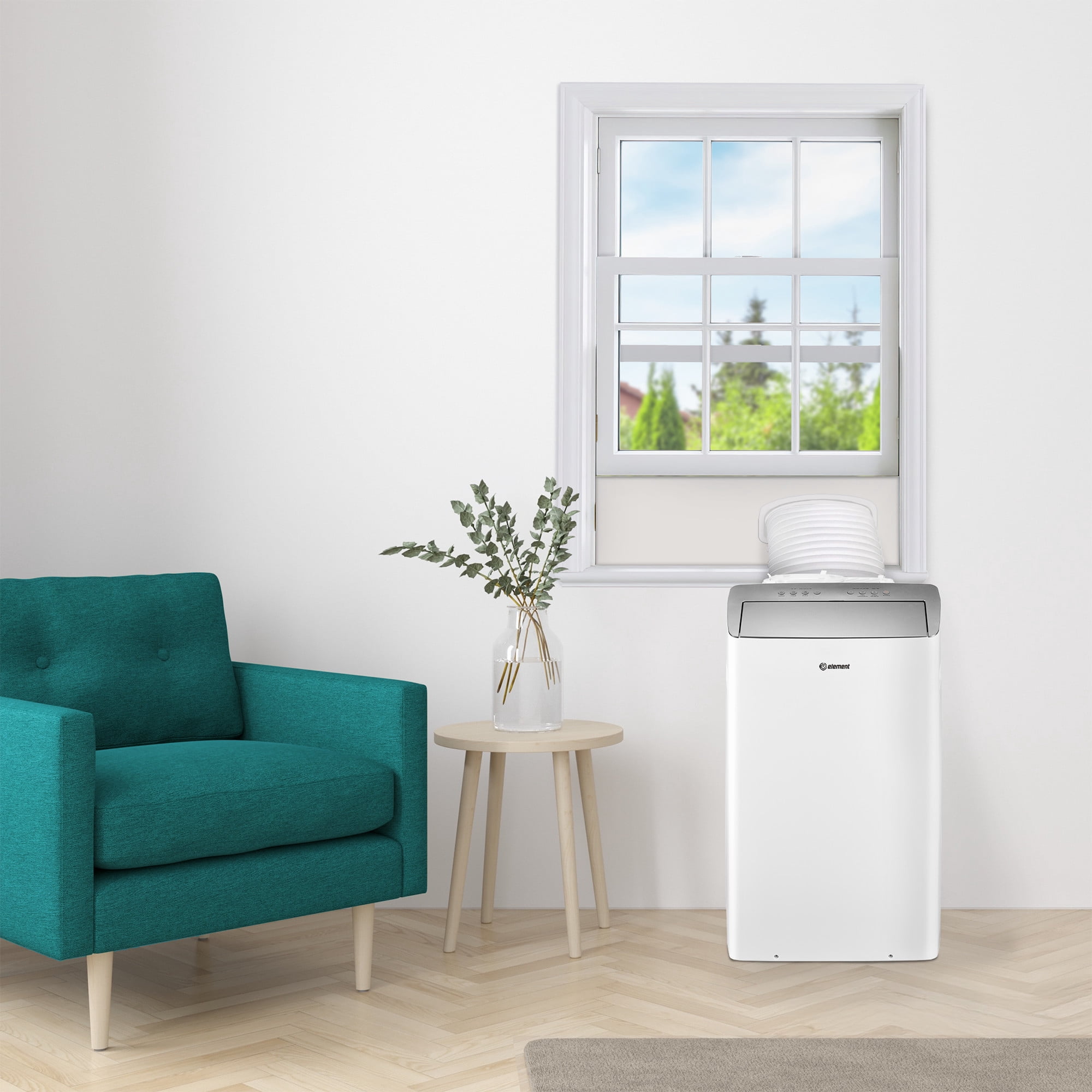 Element 12,000 BTU Dual-Hose Portable Air Conditioner with Heater, Inverter, White