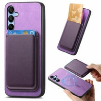 Dteck Case with Detachable Card Wallet for Samsung Galaxy A14 5G,Magnetic Leather 2 in 1 Removable Card Slot Wallet Case Shockproof Mag Safe Back Cover for Galaxy A14 5G,Purple