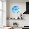 thumbnail image 4 of Silent Wall Clocks Battery Operated, Blue White Beach Coastal Round Decorative Wall Clock for Living Room Bedroom Kitchen Bathroom Classroom Decor, 12 Inch Abstract Geometric Ocean Waves, 4 of 8