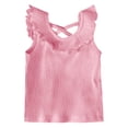 thumbnail image 2 of Djtdsds Toddler Girls Ruffle Tank Top Back Ribbed Sleeveless Shirt Size:8-9 Years, 2 of 4