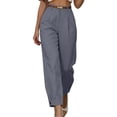 thumbnail image 7 of Guluxicc Womens Casual Tapered Pants Belted High Waisted Trousers with Button Cuffs and Pockets Solid Color Pants for Work, 7 of 7