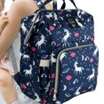 thumbnail image 3 of Mochila Unisex LEQUEEN Para Pañales De Bebé Diseño De Unicornio Impermeable Color Azul Marino, 3 of 14
