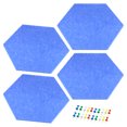 thumbnail image 1 of Unique Bargains Tuiles de Panneau d'Affichage Hexagonales Autocollantes en Feutre pour Mur, Punaises, Bleu Ciel, Lot de 4, 1 of 5