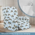 thumbnail image 3 of FKELYI Blue Coral Turtle Print Reclining Chair Slipcover 4 Pcs Stretch Recliner Cover Fitted Sofa Couch Cover with Pocket Anti-Dust Furniture Protector for Armchair, 3 of 7