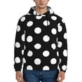 thumbnail image 2 of Bingfone Black And White Polka Dot Men'S Drawstring Hoodie Long Sleeve Pocket Sweatshirts-3x-Large, 2 of 9