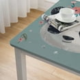 thumbnail image 5 of nygtbtfer Flower Square Fitted Tablecloth, Elastic Edge Wipeable Washable Table Covers, Stain Resistant Polyester Table Clothes Fits Square Table 40*40, 5 of 8