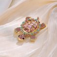 thumbnail image 6 of Cute Turtle Brooch Pin Crystal Rhinestones Green Marine Animals Lovely Lapel Pin Dress Accessories Boutonniere Corsage for Hat Bag Gold Tone Great Gift for Wife Sisters Friends Daily Wear Dating, 6 of 11