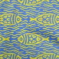thumbnail image 1 of oneOone Cotton Poplin Twill Blue Fabric Asian Block Fish Craft Projects Decor Fabric Printed By The Yard 56 Inch Wide, 1 of 4