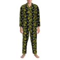 thumbnail image 3 of Fotbe Corn And Dragonflies Pattern Long Sleeve Pajama Set for Men,Sleepwear Set,2-piece Loungewear Set,Soft PJs Comfy Nightwear with Pockets-X-Large, 3 of 7