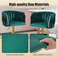 thumbnail image 3 of Homefun Velvet Bar Stools Set of 2,Modern Height Adjustable Swivel Barstools Counter Chairs with High Back & Gold Metal Base, 3 of 9