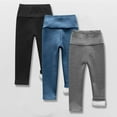 thumbnail image 3 of Mgmyaa 3-Pack Boys Girls High Waist Sweatpants Fleece Lined Slim-Leg Elastic Leggings Warm Pants, 3 of 3