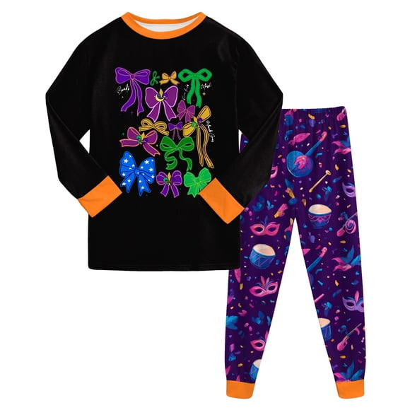 gdxvjhbj Boy Pjs Kids Boys Girls Toddler Solid Holiday Daily Pajamas Pyjamas Sleepwear Set Holiday Size 7-8 (Orange,7-8 Years)